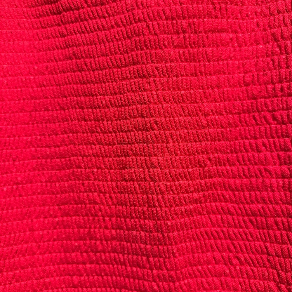 Willow & Root Square-Neck Smocked Puff-Sleeve/tulle Top in Coral - Picture 15 of 15